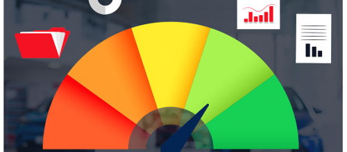 A gauge chart showing data quality from poor to excellent, with icons of folders and charts representing bad vs good data.